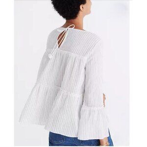 Madewell 100% Cotton Striped Top Blouse w‎ Tassel
